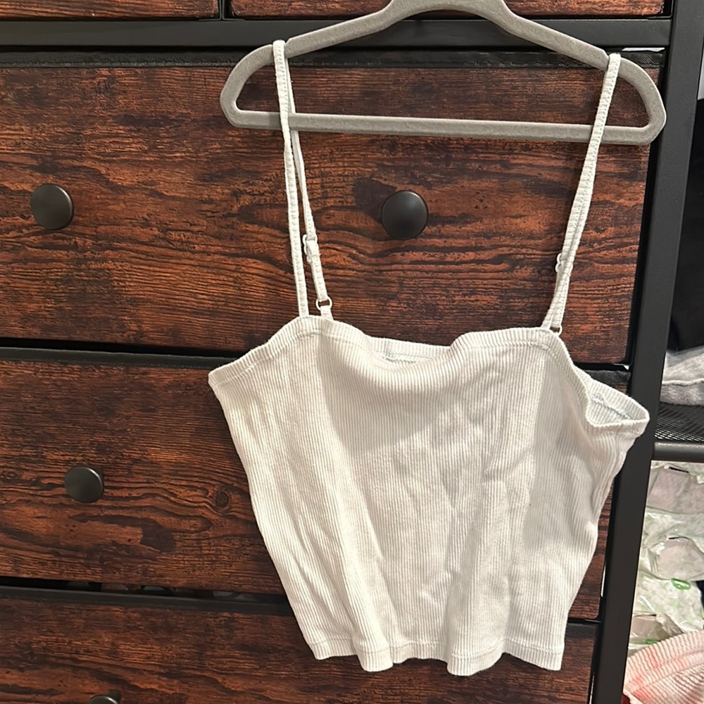 Pale blue Ribbed Women's Cropped Tank Top